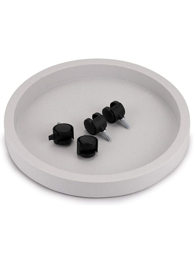 عربة نباتات مقاس 15 بوصة مزودة بعجلات، ناقلة نباتات متينة لنقل النباتات المزروعة في أصص داخلية وخارجية (أبيض) - Image 2